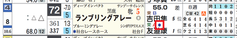 ランブリングアレー(2頭出し以上は「*」で表示)
