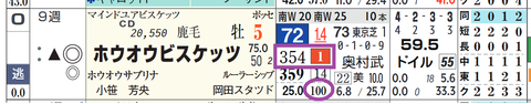 ホウオウビスケッツ（「推定前半３ハロン」「４角５番手内率」）
