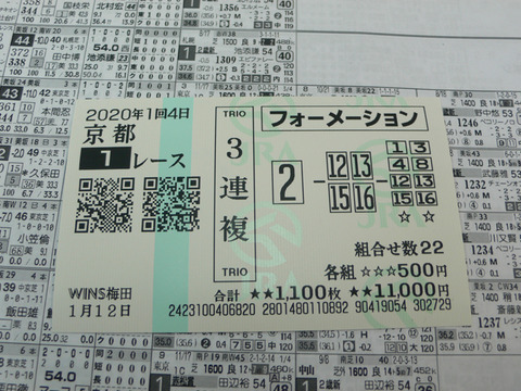 【馬券】1回京都4日1