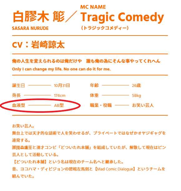 ヒプノシスマイク 簓の血液型問題に公式が回答 Bかabか正解はまさかの ヒプマイまとめディビジョン ヒプノシスマイク ヒプノシスマイク 簓の血液型問題に公式が回答 Bかabか正解はまさかの ヒプマイまとめディビジョン ヒプノシスマイク