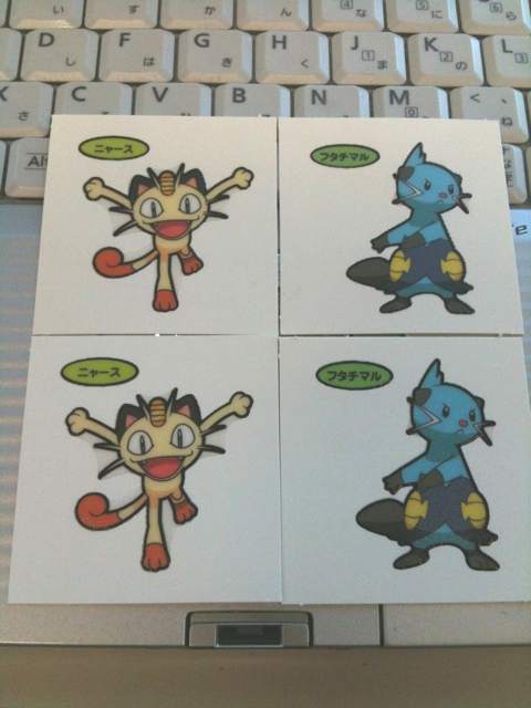 Seronの待ち受け ポケモンパンのシールの配列