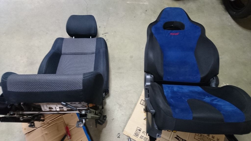 運転席交換 Gg2にgdbシートを 準急日和 バイクと車と運行の旅