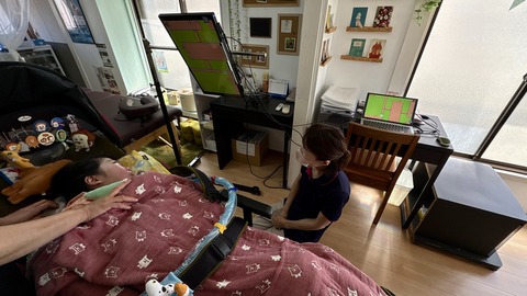 Eye Adventureを視線入力で操作するTAさん