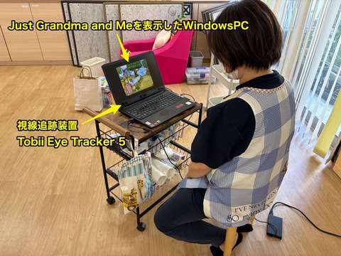 視線入力だけでJust Grandma and Meで遊ぶOさん