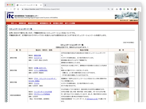 東京都ITCセンターのコミュニケーションボード一覧