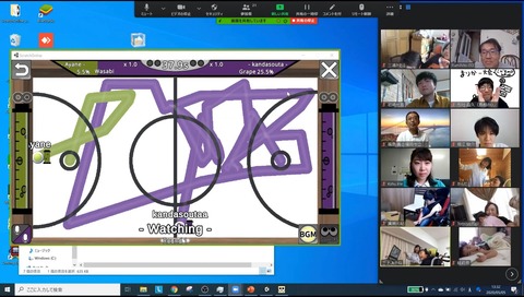 対戦ぬり絵の対決画面
