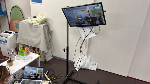 Webカメラを背景に設定した状態