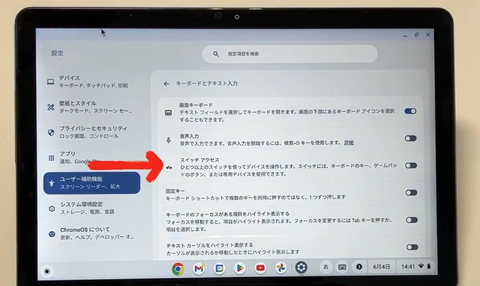 スイッチアクセスの設定
