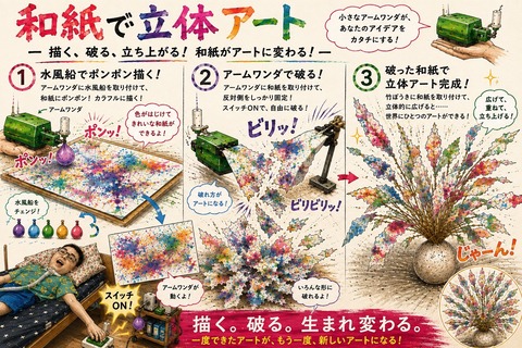 和紙で立体アート
