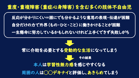 重度・重複障害(重症心身障害)を含む多くの肢体不自由児の現状