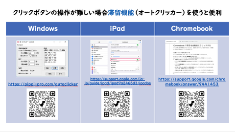 クリックボタンの操作が難しい場合に便利な滞留機能のOS別参考サイト