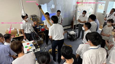 視線入力でeBOCCIAを操作中