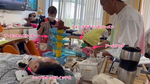 流しソーメンをすくう仕組み