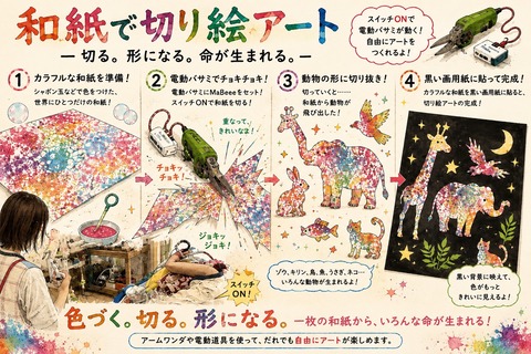 和紙で切り絵アート