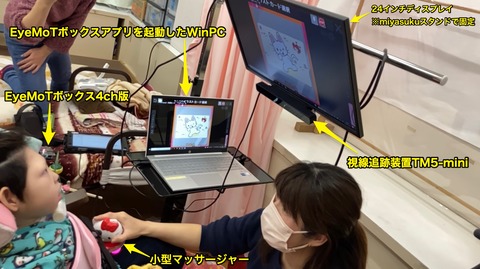 視線入力でセルフマッサージ