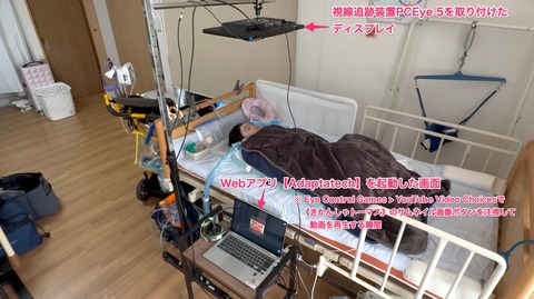 視線でAdaptatechに入力してYouTube動画を再生するMくん01