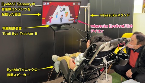 EyeMoT Sensory音楽隊に視線で入力するYくん