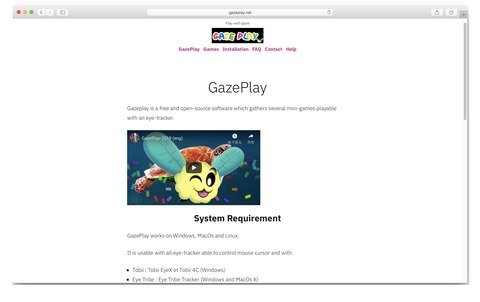 GazePlayの英語サイト