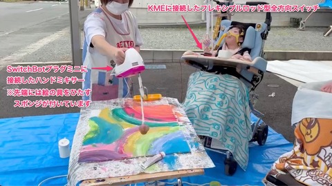 フレキシブルロッド方全方向スイッチに入力して絵を描くFさん