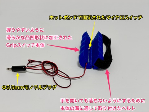 ベルトを付けたGripスイッチ