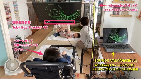 SOUNOS VALKAに視線入力で演奏するKHくん