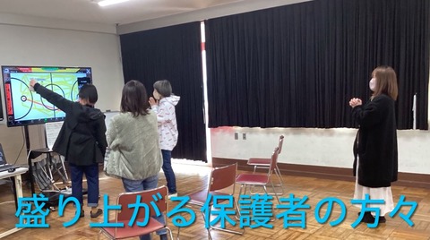 盛り上がる保護者