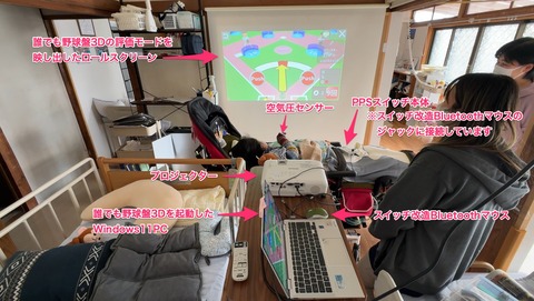 大映しにした評価モードでバッティングするAさん