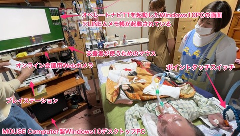 ポイントタッチスイッチに入力してオペナビを操作している様子