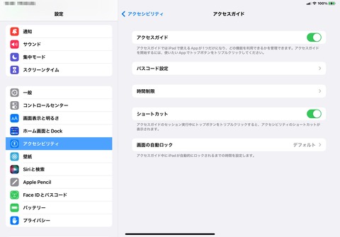 アクセスガイド設定画面