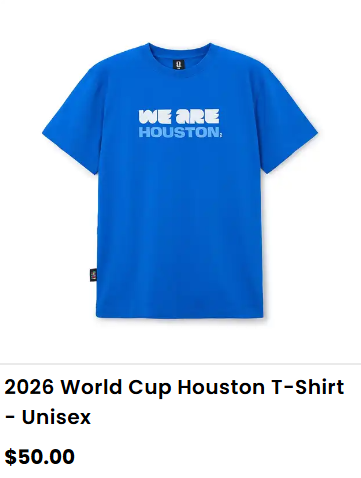 2026 FIFA ワールドカップ 公式グッズのTシャツの色が微妙 : テキサス