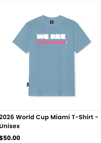 2026 FIFA ワールドカップ 公式グッズのTシャツの色が微妙 : テキサス