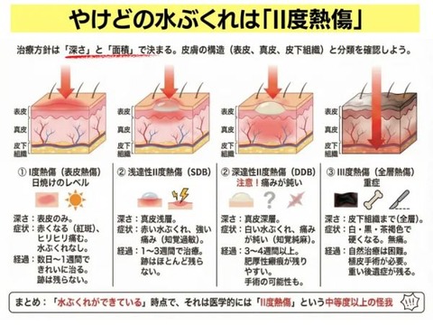 やけどの水ぶくれは「II度熱傷」-2