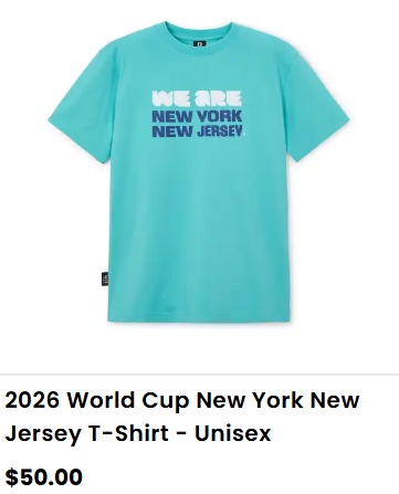 2026 FIFA ワールドカップ 公式グッズのTシャツの色が微妙 : テキサス