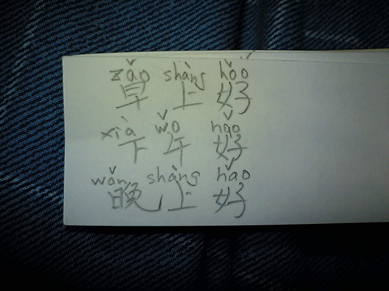 今日の中国語 おはよう こんにちは こんばんは Venti