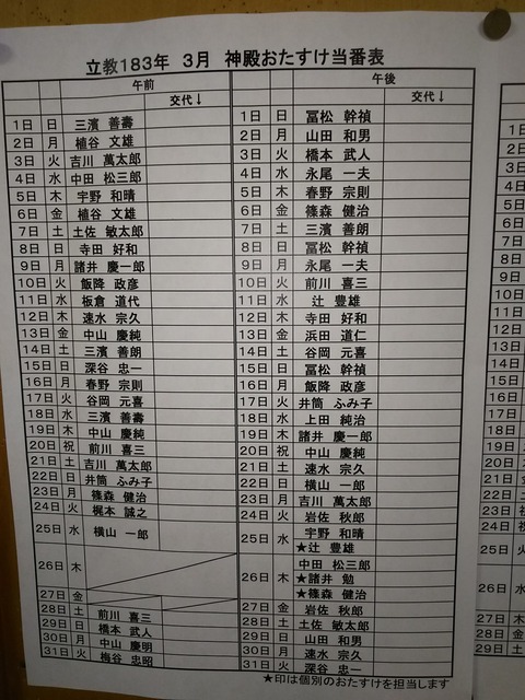 修養科に心定め。今日からおぢばがえり。