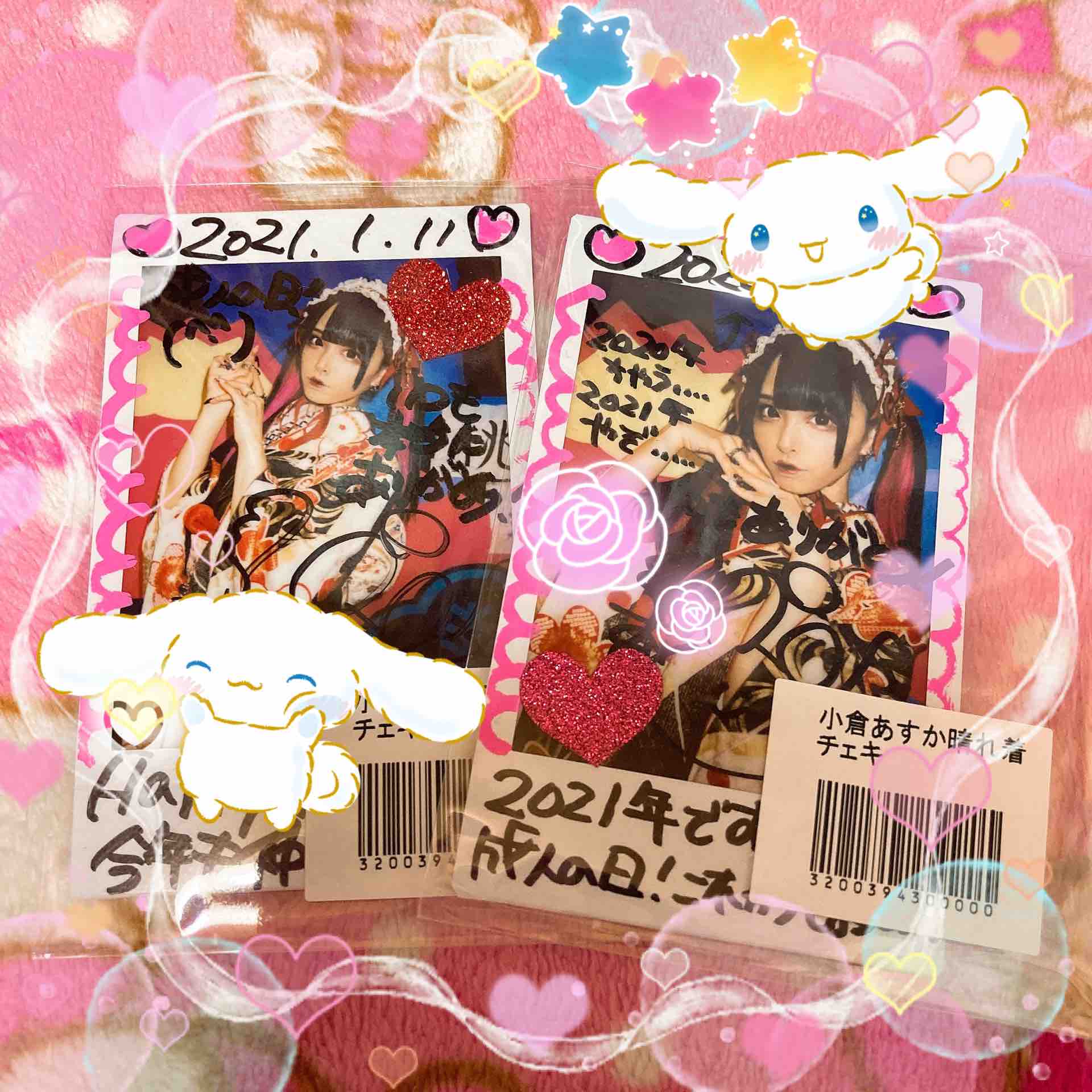 あしゅちやん 晴れ着デコチェキ ˆ ˆ いちごめるへん あしゅちやん 晴れ着デコチェキ ˆ ˆ いちごめるへん