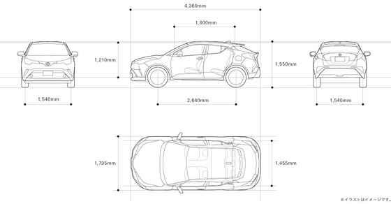 Toyota-CH-R寸法図