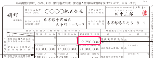 住宅ローン控除申告書2