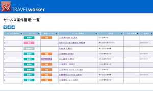 セールス案件 一覧表示画面