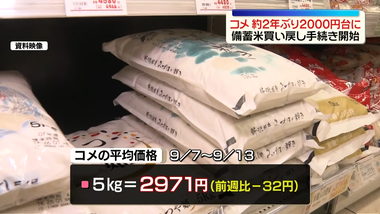 【朗報】コメ5kgの平均価格が2年ぶりに2000円台