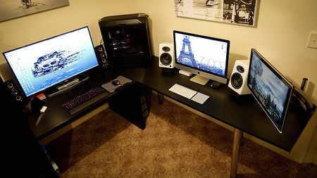 imac-dual-screen-and-windows-pc-desk-setup