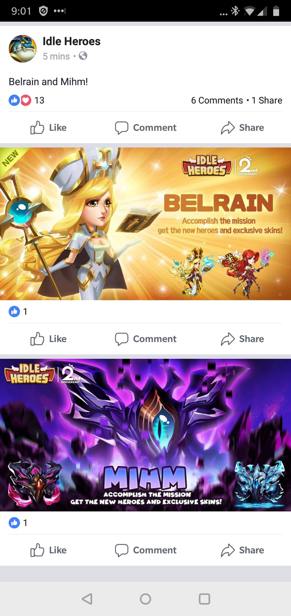 アイドルヒーローズ ２周年イベント開催決定 更に新英雄 光と闇 が追加へ Idleheroes アイドルヒーローズ速報 攻略まとめ