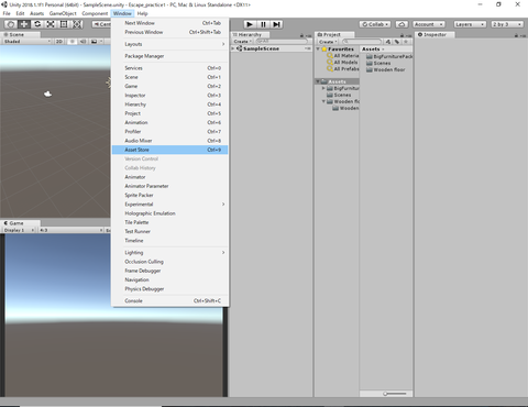 Asset Storeの開き方
