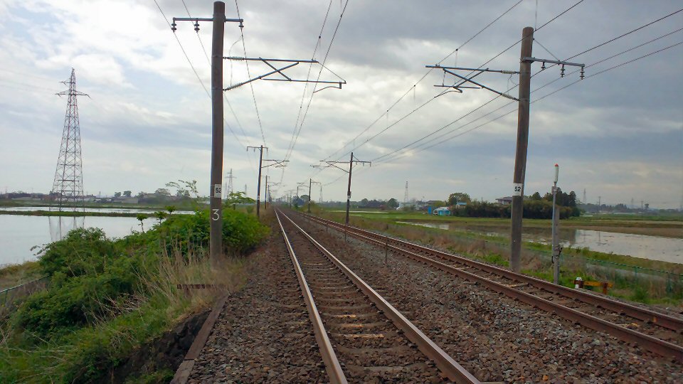 東北本線宮城の踏切119 谷地中踏切 仮想鉄道塗り絵道場