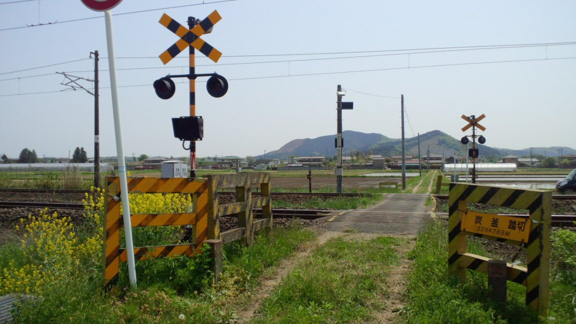 東北本線宮城の踏切37 炭釜踏切 仮想鉄道塗り絵道場 東北本線宮城の踏切37 炭釜踏切 仮想鉄道塗り絵道場