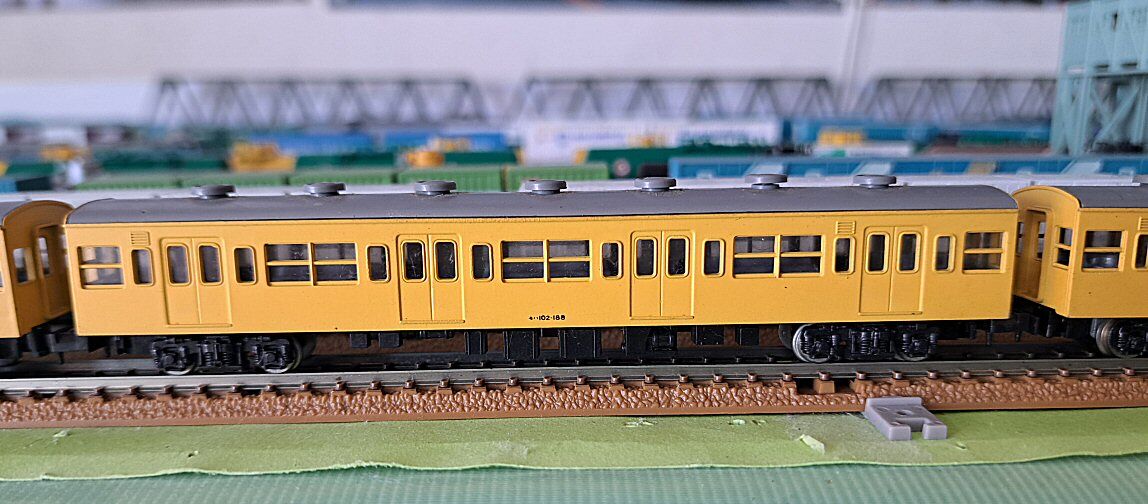 103系低運転台初期型カナリア色6両編成上り : 鉄道模型おもちゃ倶楽部