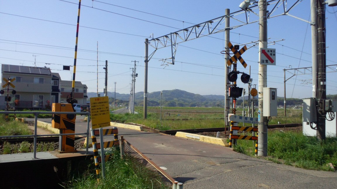 東北本線宮城の踏切34 千間堀踏切 仮想鉄道塗り絵道場