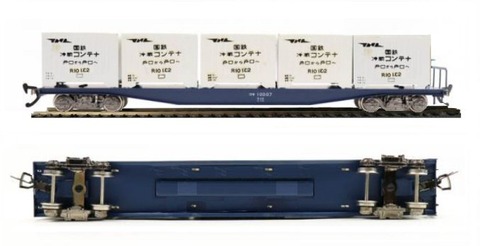 HOゲージ　エンドウ　コキ貨車9両（床青）&コキ2両（床下茶）ジャンク　計11両 HOゲージコキ10000形 冷蔵コンテナから : 鉄道模型おもちゃ倶楽部