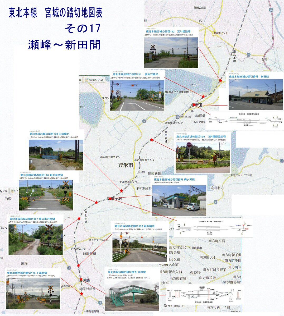 東北本線宮城の踏切地図索引その17 仮想鉄道塗り絵道場 東北本線宮城の踏切地図索引その17 仮想鉄道塗り絵道場