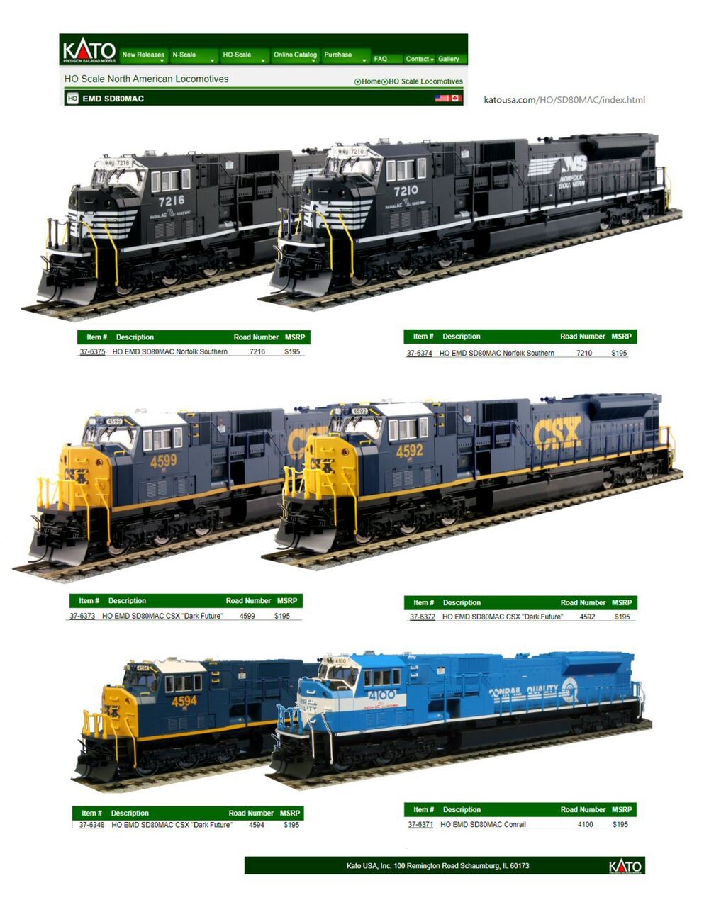 KATO HOゲージEMD-SD40-2 Union Pacificから2 : 鉄道模型